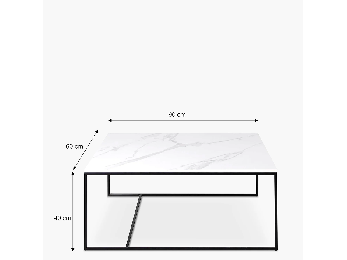 MESA DE CENTRO FORM DESIGN ALONZA TIPO MÁRMOL 90 BLANCO CERÁMICA 3