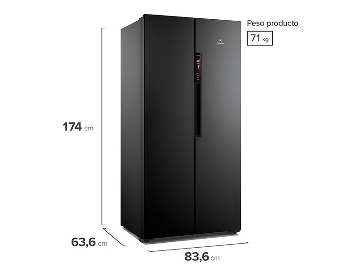REFRIGERADOR SIDE BY SIDE MADEMSA MAS430B 426L NO FROST GRAFITO 3