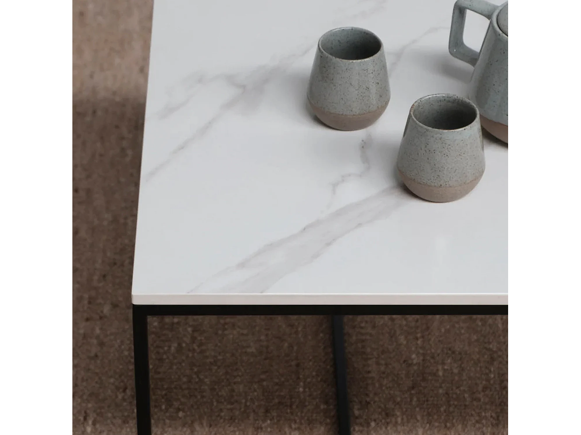 MESA DE CENTRO FORM DESIGN ALONZA TIPO MÁRMOL 90 BLANCO CERÁMICA 5