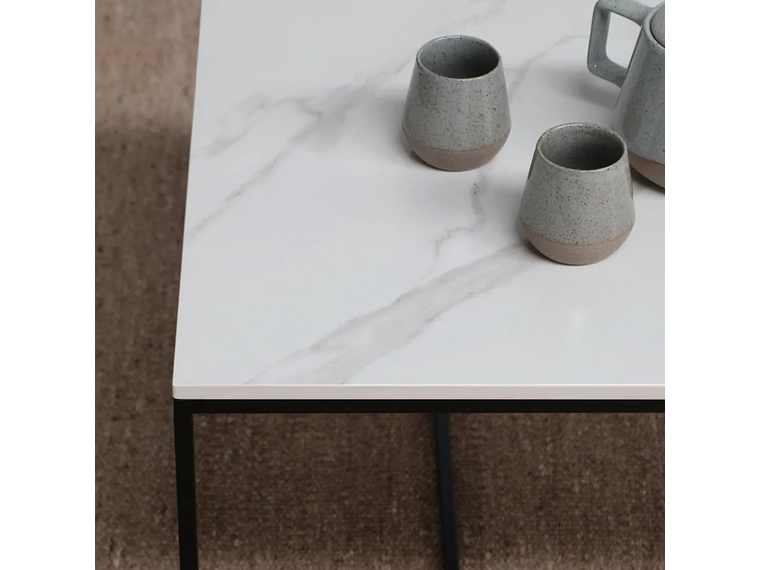 MESA DE CENTRO FORM DESIGN ALONZA TIPO MÁRMOL 90 BLANCO CERÁMICA 5