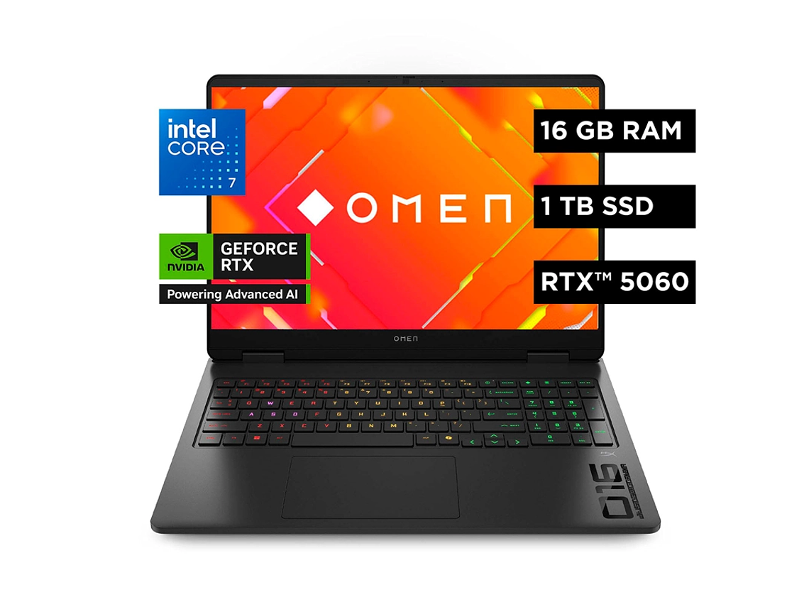 NOTEBOOK GAMER HP OMEN 16-AM0018LA INTEL CORE I7 16GB RAM 1TB SSD NVIDIA RTX 5060 16.2” 1