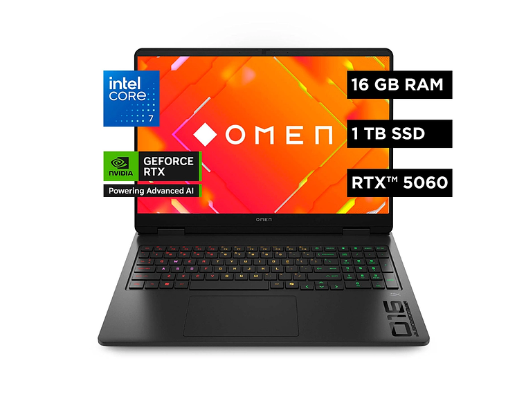 NOTEBOOK GAMER HP OMEN 16-AM0018LA INTEL CORE I7 16GB RAM 1TB SSD NVIDIA RTX 5060 16.2” 1