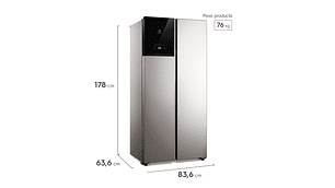 REFRIGERADOR 440L NO FROST SIDE BY SIDE INVERTER ES40S INOX