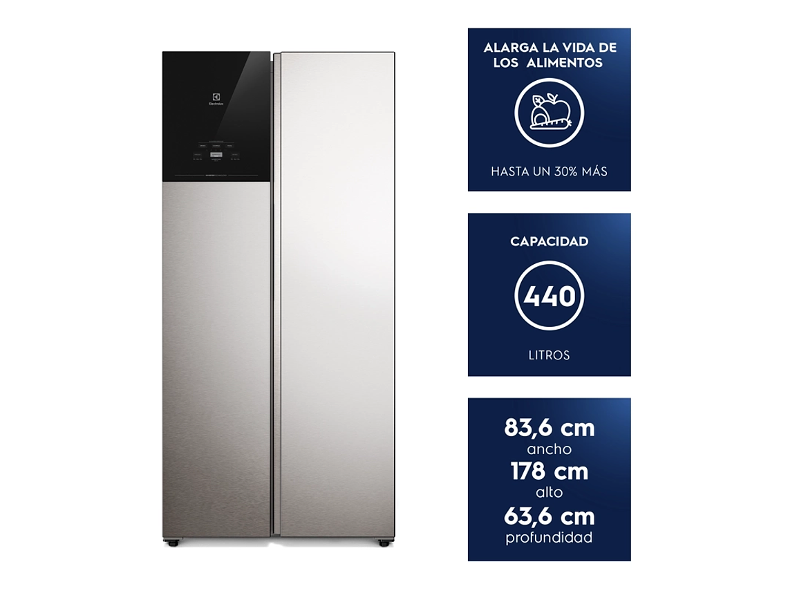 REFRIGERADOR 440L NO FROST SIDE BY SIDE INVERTER ES40S INOX 4