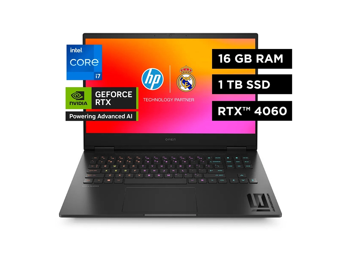 NOTEBOOK HP GAMER OMEN 16-WD0012LA INTEL CORE I7 16GB RAM 1TB SSD RTX4060 8GB WINDOWS 11 HOME 1