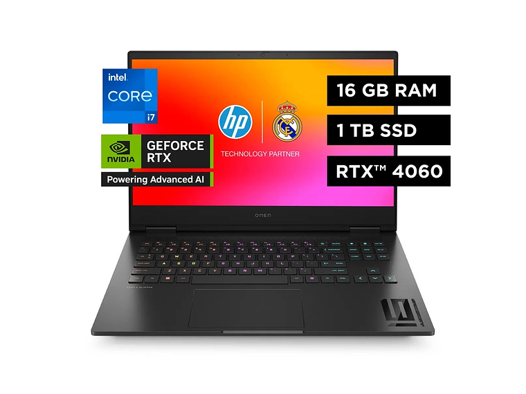 NOTEBOOK HP GAMER OMEN 16-WD0012LA INTEL CORE I7 16GB RAM 1TB SSD RTX4060 8GB WINDOWS 11 HOME 1