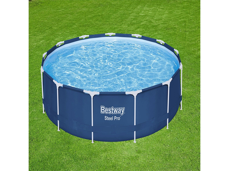 PISCINA BESTWAY REDONDA STEEL PRO CON FILTRO 3.96MX84CM AZUL 3