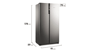 REFRIGERADOR SIDE BY SIDE FENSA SFX440 436L NO FROST ACERO