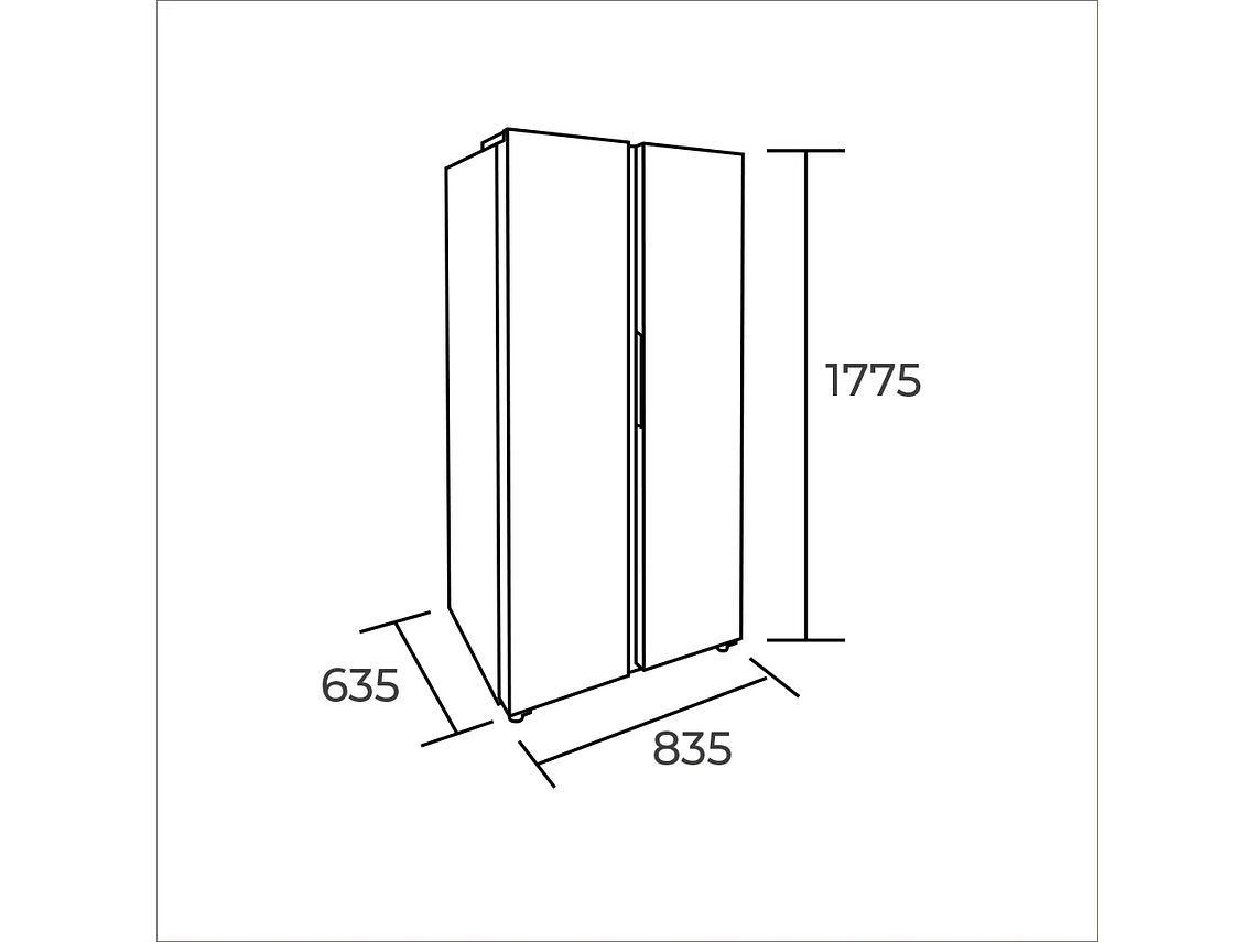 REFRIGERADOR SIDE BY SIDE 442 LTS HC-598WEN GRIS 2
