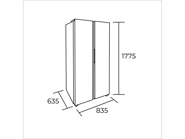 REFRIGERADOR SIDE BY SIDE 442 LTS HC-598WEN GRIS 2