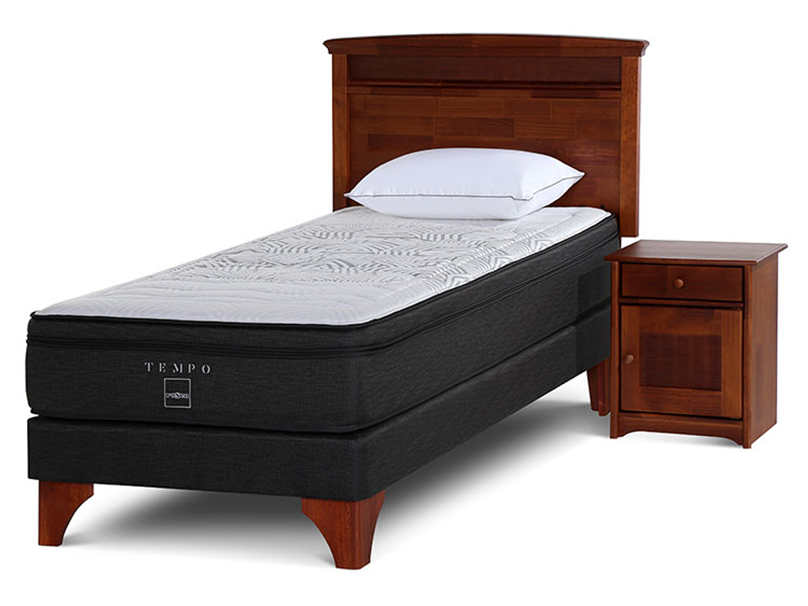 BOX SPRING ROSEN TEMPO 1.5 PL + SET VENETO + ALMOHADA 1