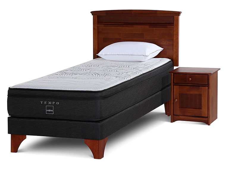 BOX SPRING ROSEN TEMPO 1.5 PL + SET VENETO + ALMOHADA 1