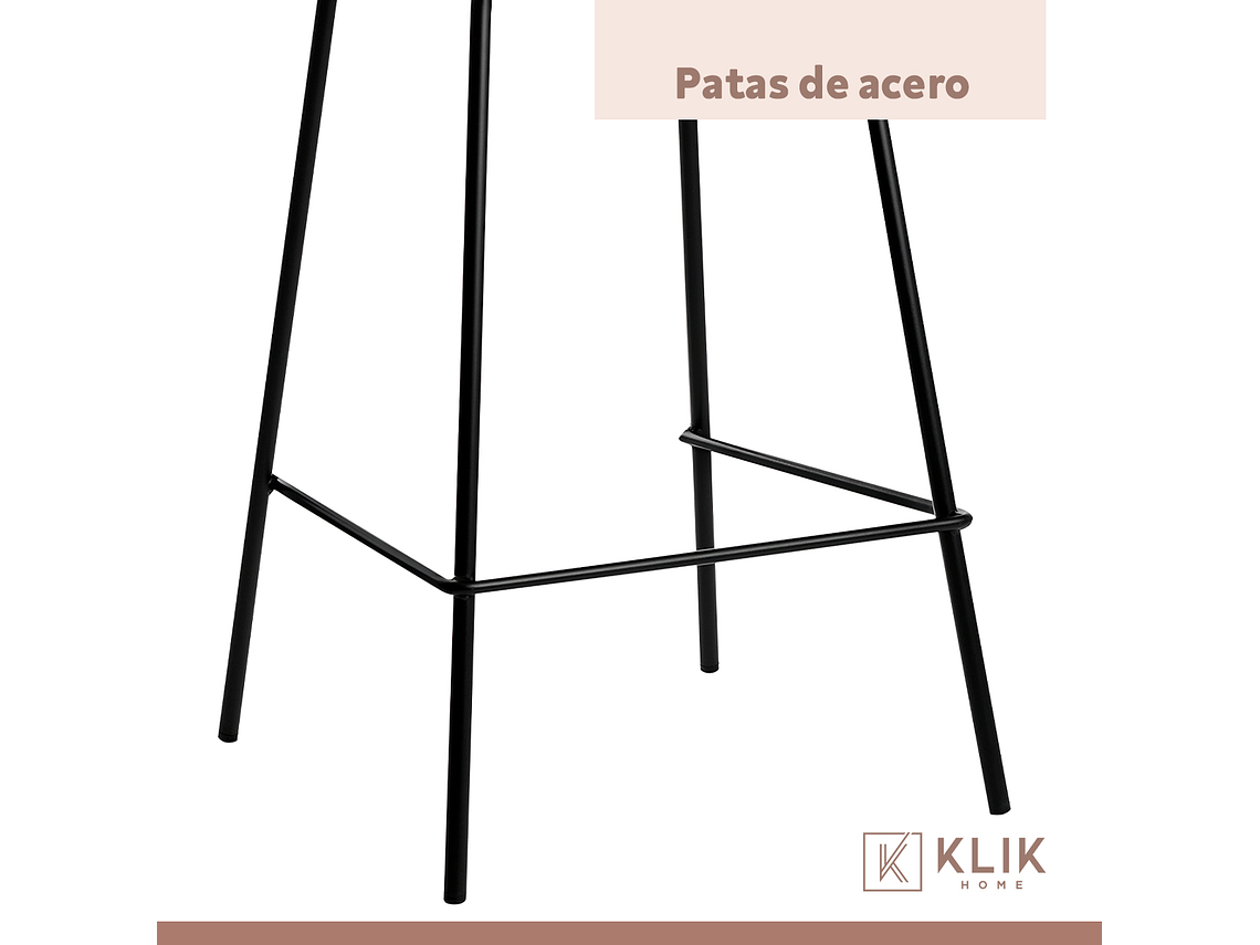 PACK DE 4 TABURETES PISO BAR TROPEA ALTO - EN COLOR NEGRO 4