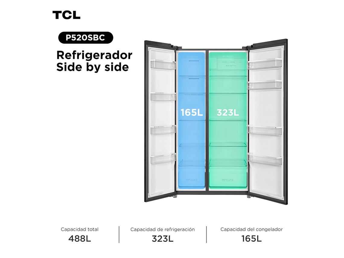  REFRIGERADOR SIDE BY SIDE TCL 488L P520SBS 3