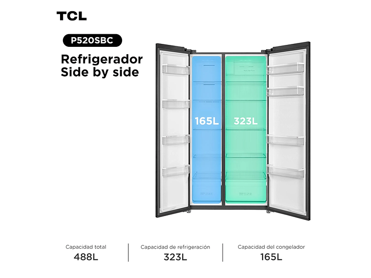  REFRIGERADOR SIDE BY SIDE TCL 488L P520SBS 3