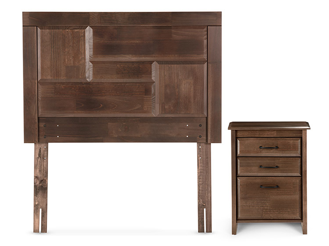 JUEGO DE DORMITORIO ROSEN CAMA BOXET UPLINE 1.5 PLAZAS + SET DOLCE 3