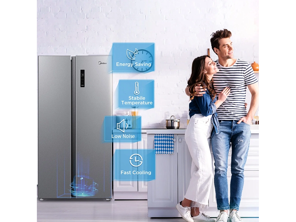 REFRIGERADOR SIDE BY SIDE MIDEA MDRS710FGE50IN 555L NO FROST GRIS 7