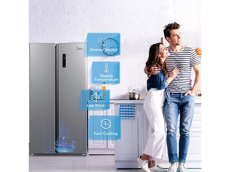 REFRIGERADOR SIDE BY SIDE MIDEA MDRS710FGE50IN 555L NO FROST GRIS 7
