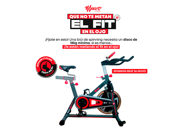 BICICLETA ESTÁTICA MUVO BY OXFORD BEAT 36 120 KG 2