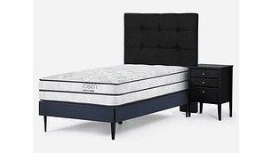 JUEGO DE DORMITORIO ROSEN CAMA EUROPEA AUTONOMY SKY 1.5 PLAZAS + SET ISSEY GRAFITO