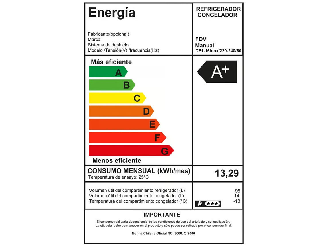 FRIGOBAR FDV BAJO CUBIERTA 109 LTS ELEGANCE 2.0 INOX 4