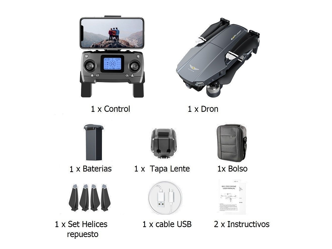 DRON 8819 EXPLORER 5G 3000M 6K GPS EIS GIMBAL CON EVASION DE OBSTACULOS 6