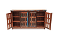 BUFFET MEYA MUEBLES MADERA CAFÉ BENGALA RECICLADA Y VIDRIO 105X180X40 - Miniatura 4