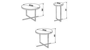 SET 3 MESAS DE CENTRO DECOCASA VOLPI DORADO 50 X 50 CM