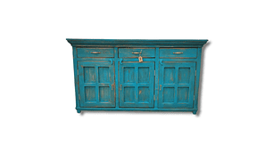 BUFFET TAIKKEE MADERA 3 PUERTAS PETROLEO RÚSTICO DECAPADO