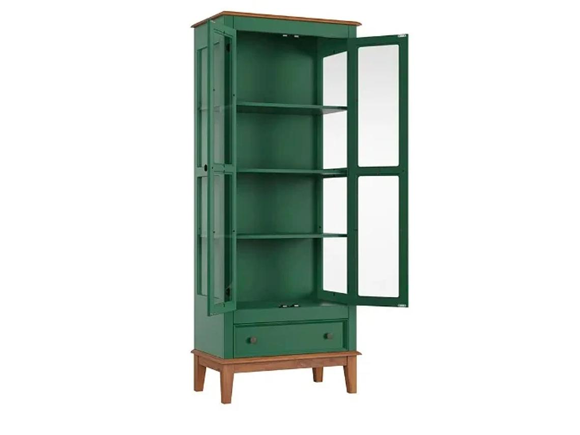 VITRINA MADERA VERDE LIVORNO 1
