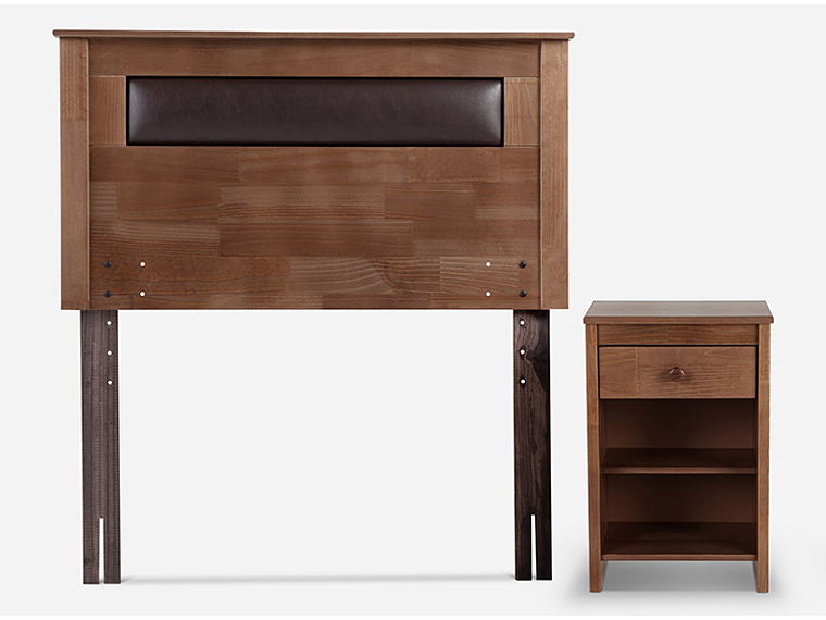 JUEGO DE DORMITORIO ROSEN CAMA DIVAN INDIE 1.5 PLAZAS AZUL + SET FERRARA 5