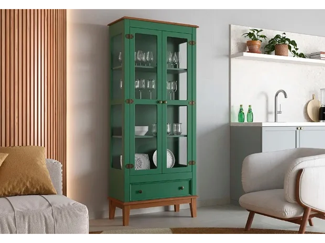 VITRINA MADERA VERDE LIVORNO 2