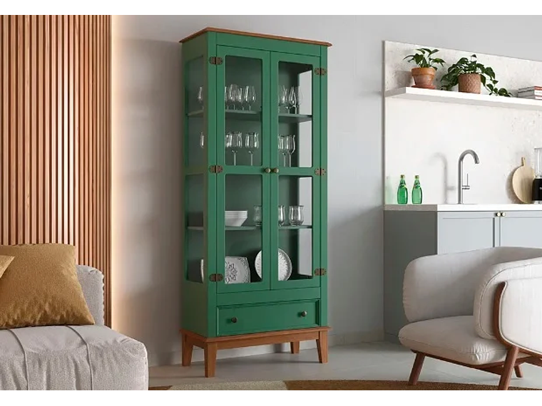 VITRINA MADERA VERDE LIVORNO 2