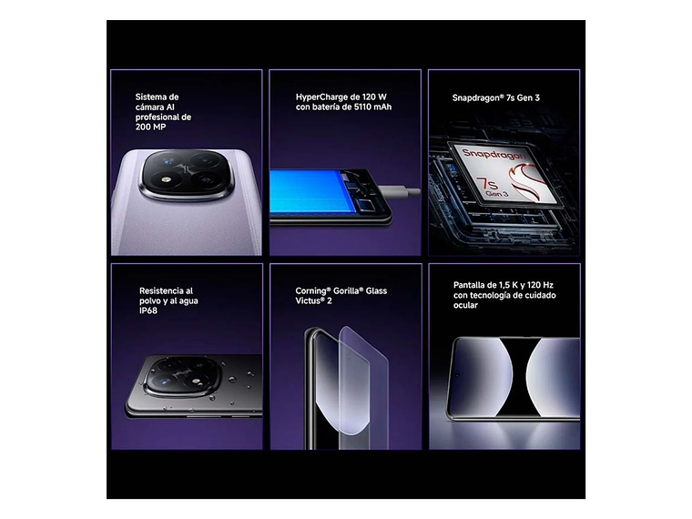 XIAOMI REDMI NOTE 14 PRO+ 5G 12GB + 512GB NEGRO MEDIANOCHE 5