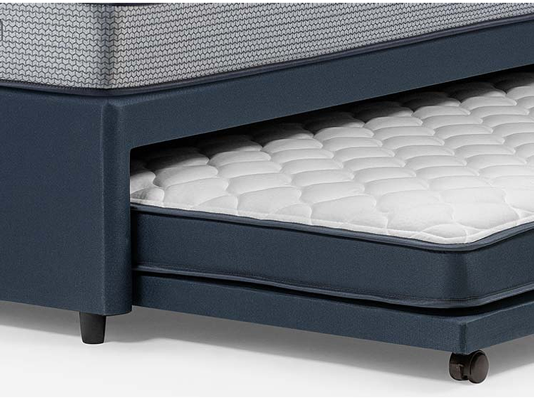 JUEGO DE DORMITORIO ROSEN CAMA DIVAN INDIE 1.5 PLAZAS AZUL + SET FERRARA 9