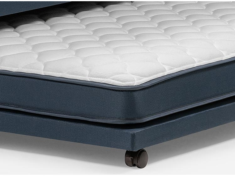 JUEGO DE DORMITORIO ROSEN CAMA DIVAN INDIE 1.5 PLAZAS AZUL + SET FERRARA 10