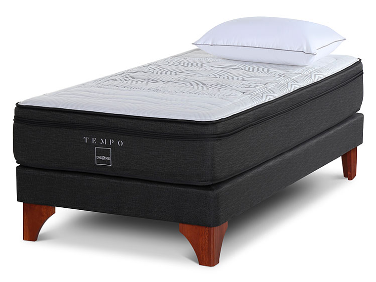 BOX SPRING ROSEN TEMPO 1.5 PL + ALMOHADA EXTRA 1