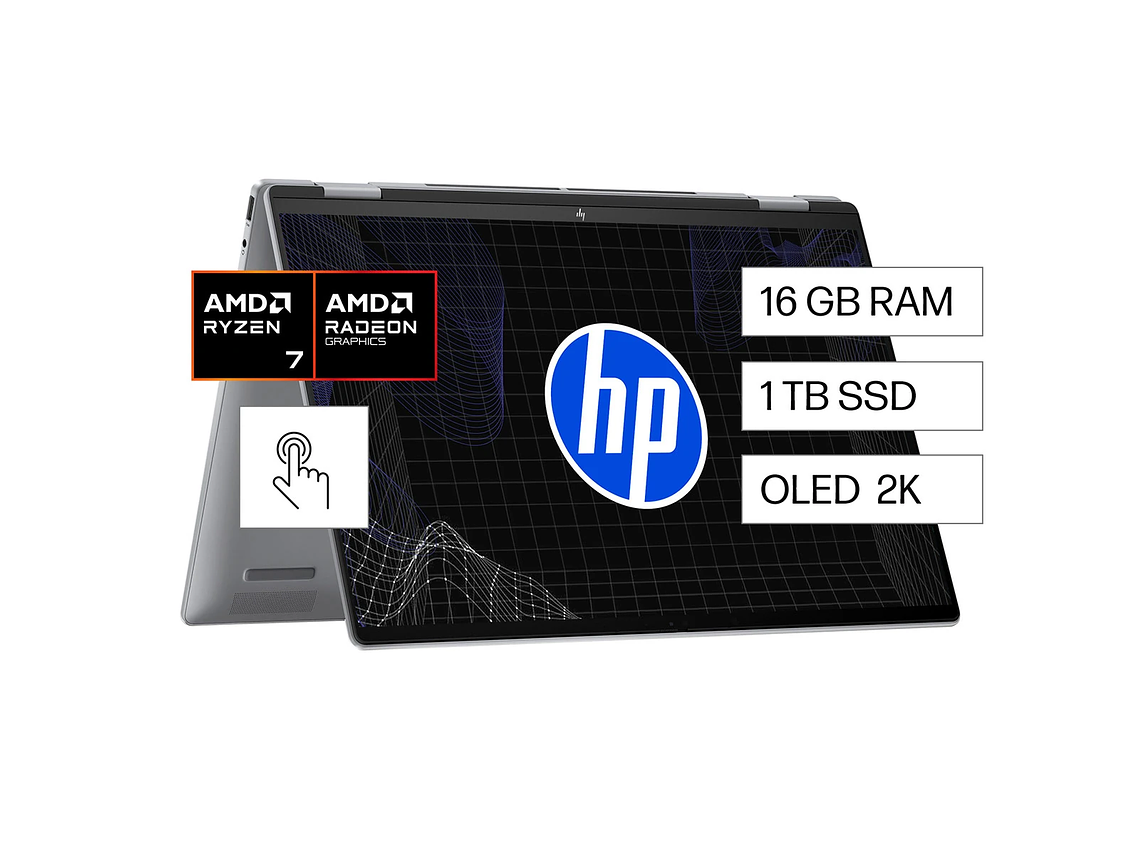 NOTEBOOK HP ENVY X360 16-AD0003LA AMD RYZEN 7 16 GB RAM 1 TB SSD PANTALLA TOUCH 16