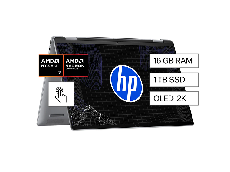 NOTEBOOK HP ENVY X360 16-AD0003LA AMD RYZEN 7 16 GB RAM 1 TB SSD PANTALLA TOUCH 16