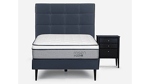 JUEGO DE DORMITORIO ROSEN CAMA EUROPEA INDIE 1.5 PLAZAS + SET ISSEY AZUL