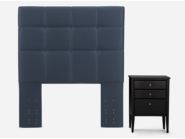 JUEGO DE DORMITORIO ROSEN CAMA EUROPEA INDIE 1.5 PLAZAS + SET ISSEY AZUL 3