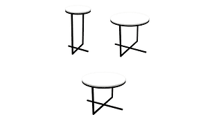 SET 3 MESAS DE CENTRO DECOCASA VOLPI NEGRO 50 X 50 CM