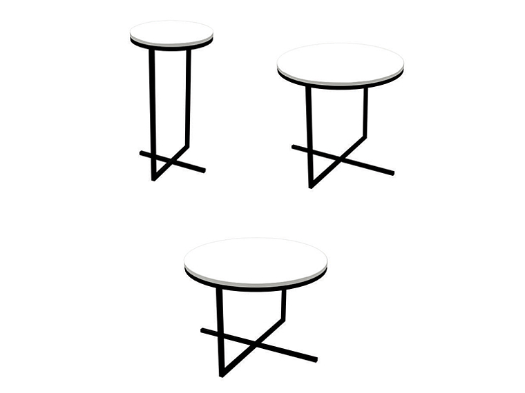 SET 3 MESAS DE CENTRO DECOCASA VOLPI NEGRO 50 X 50 CM 2