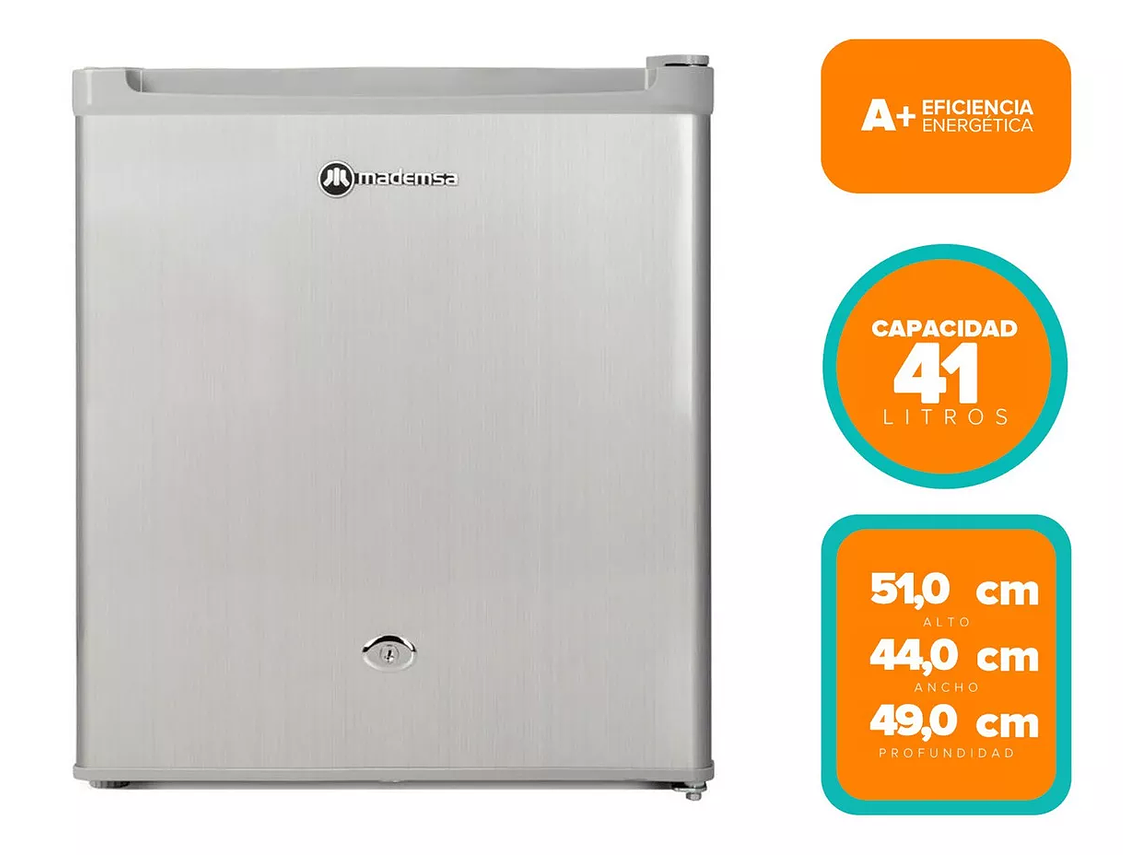 FRIGOBAR MADEMSA PEQUEÑO CON LLAVE 41 LITROS BLANCO CELSIUS 2