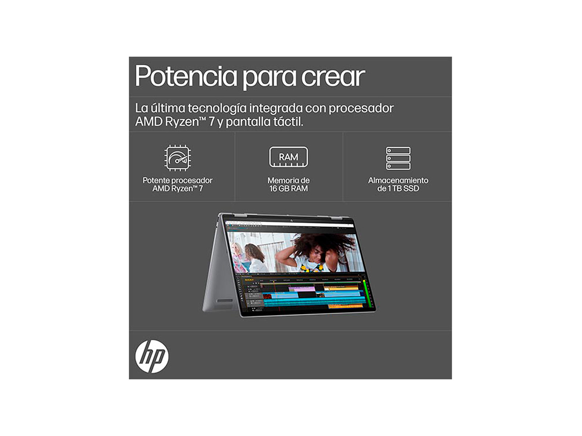 NOTEBOOK HP ENVY X360 16-AD0003LA AMD RYZEN 7 16 GB RAM 1 TB SSD PANTALLA TOUCH 16