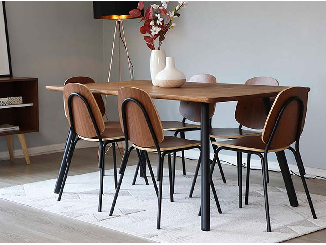 MESA DE COMEDOR MEDULAR AULA NOGAL 6P 4