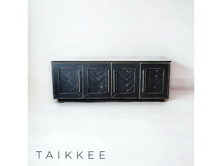 BUFFET TAIKKEE MADERA PINO NEGRO RÚSTICO ESTILO MOSAICO DECAPADO 3