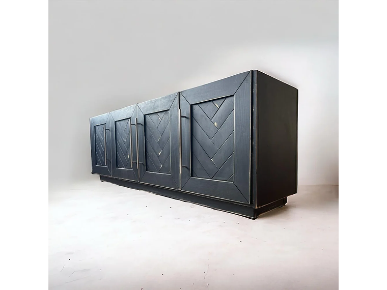 BUFFET TAIKKEE MADERA PINO NEGRO RÚSTICO ESTILO MOSAICO DECAPADO 4