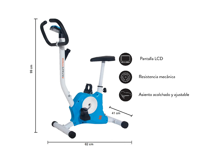 BICICLETA ESTÁTICA E10 CELESTE 4