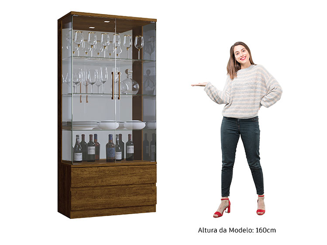 VITRINA DI PORETTI DESIGN DIAMANTE 2 PUERTAS 2 CAJONES 3